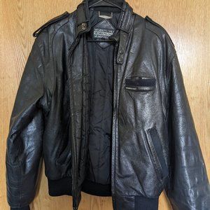 1980s Vintage Members Only Genuine Leather Bomber Jacket